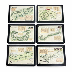 Scottish Golf Course Bar Table Placemats Set of 6 Vintage Alba Cartographics